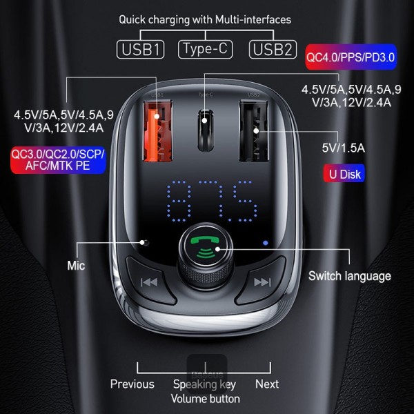 Baseus-Fast-Charge-Bluetooth-MP3-Charger-36W-S13-gadgetsea-pk-4