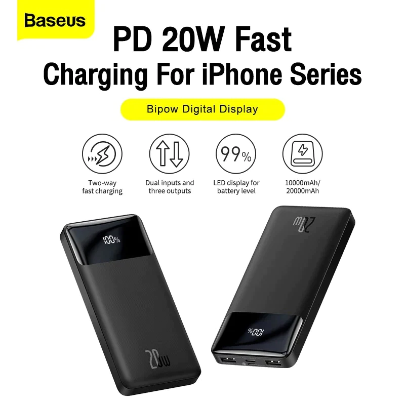 Baseus-Power-Bank-20000mAh-Portable-Charger-Powerbank-10000mAh-External-Battery-PD-20W-Fast-Charging-For-iPhone-gadgetsea-pakistan-2