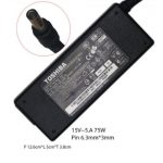 Toshiba 75W 15V 5A 6.0*3.0mm Laptop AC Adapter Charger by gadgetsea.pk