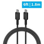 Anker 322 A81F6 USB-C To USB-C Cable Black A81F6 Withstand Any Twist, Tug, And Tangle With Premium Braided Nylon Fiber