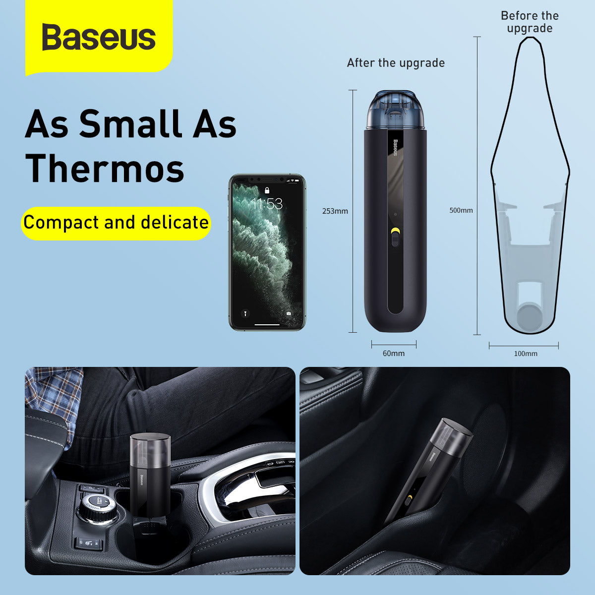 Baseus A2 Cordless Car Vacuum Cleaner 5000pa-8
