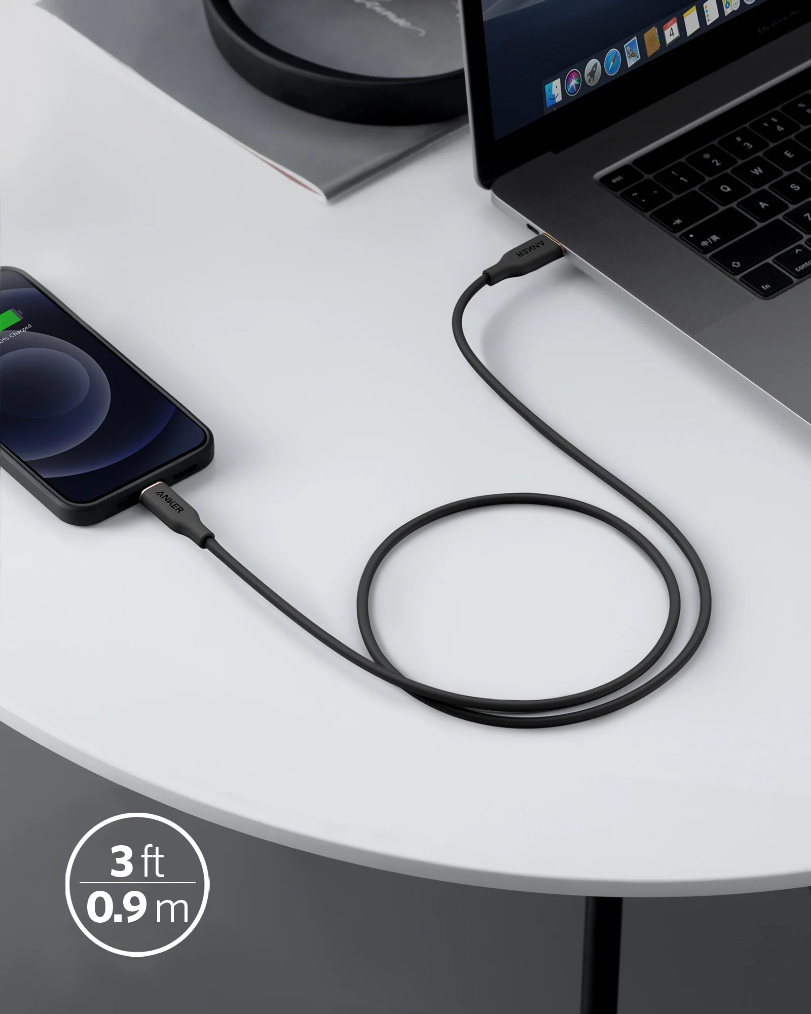 Anker 641 USB-C to Lightning Cable (Flow, 3ft Silicone) A8662 price in Pakistan-5